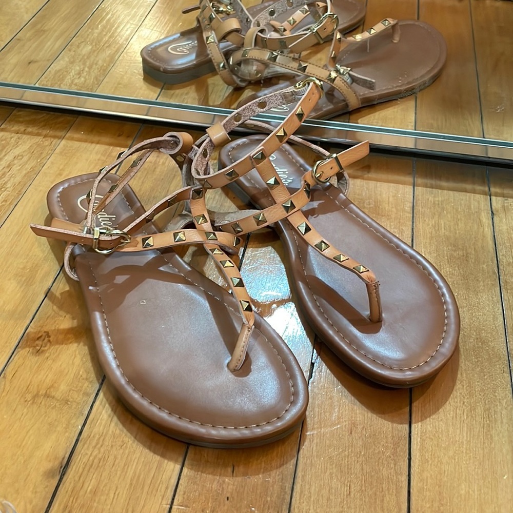 Brown/ Tan Candies sandals with studs
